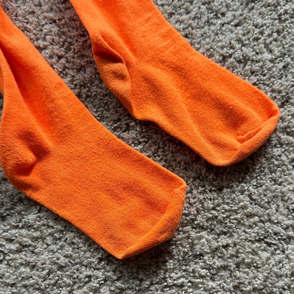 Kids Orange Soccer Shin Guards with Matching Over-the-Calf Socks